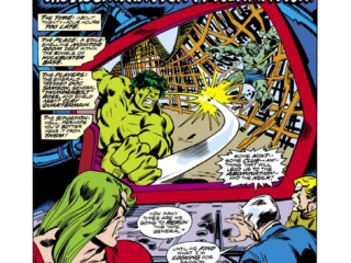 Incredible Hulk #196, pg. 1; pencils, Sal Buscema; inks, Joe Staton; Doc Samson/Abomination