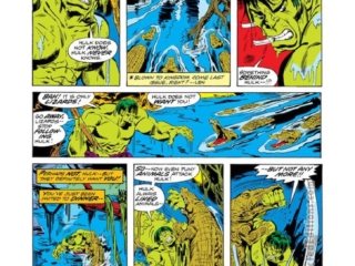 Incredible Hulk #197, pg. 2; pencils, Sal Buscema; Hulk in swamp vs. alligators
