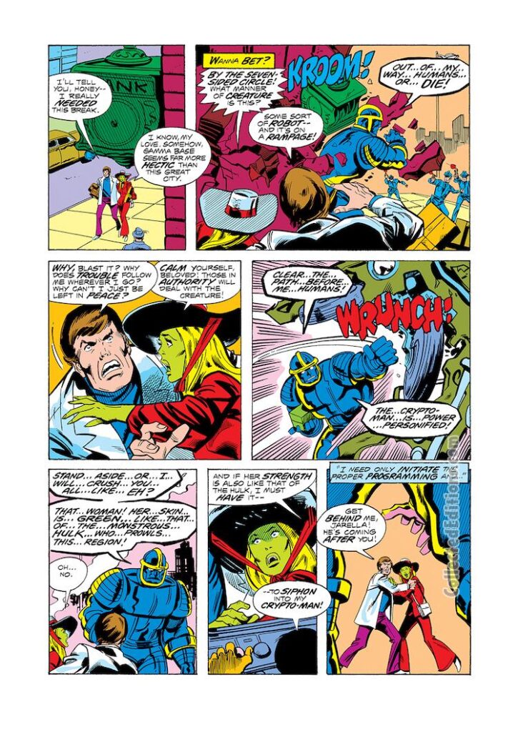 Incredible Hulk #205, pg. 7; pencils, Sal Buscema; Jarella/Bruce Banner