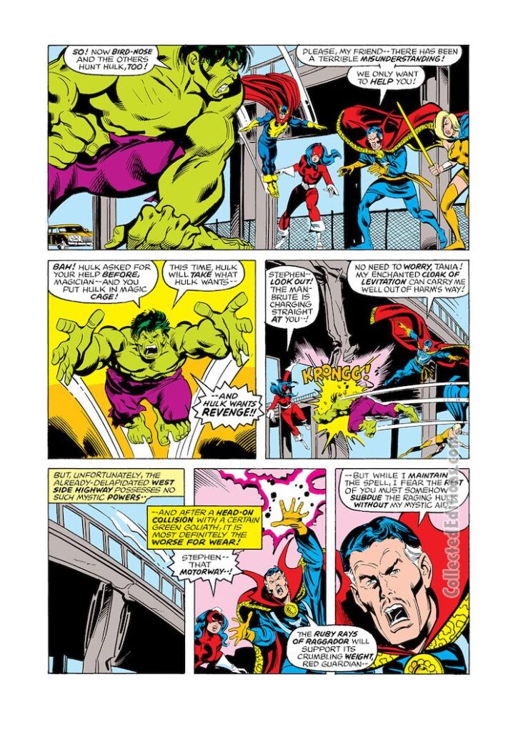 Incredible Hulk #207, pg. 8; pencils, Sal Buscema; vs. Defenders/Red Guardian