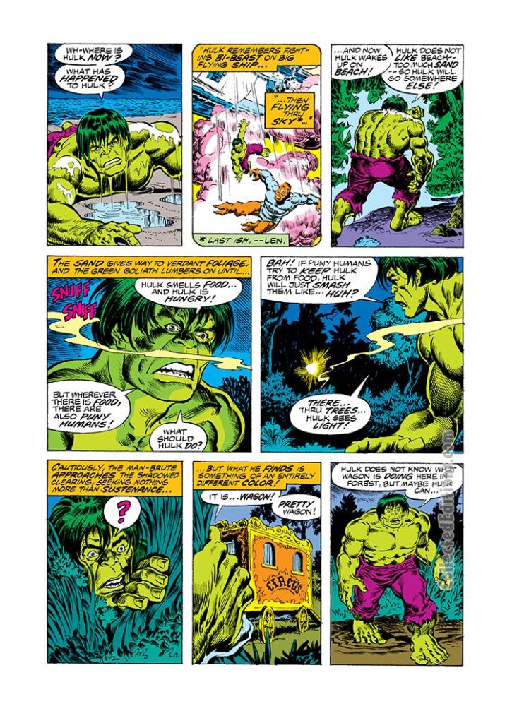 Incredible Hulk #217, pg. 2; pencils, Sal Buscema; inks, Ernie Chan