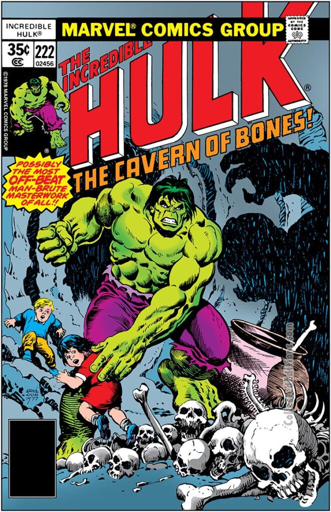 Incredible Hulk #222 cover; pencils and inks, Ernie Chan; The Cavern of Bones