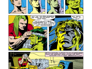 Incredible Hulk #227, pg. 4; pencils, Sal Buscema; inks, Klaus Janson Incredible Hulk #227, pg. 4; pencils, Sal Buscema; inks, Klaus Janson