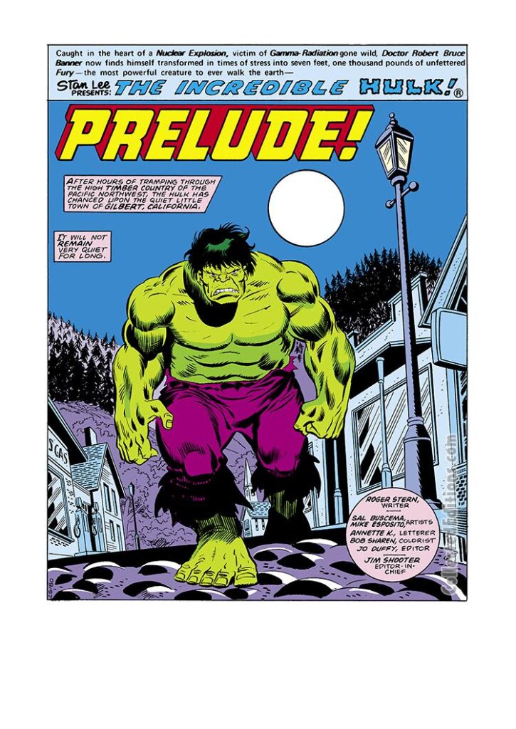 Incredible Hulk #231, pg. 1; pencils, Sal Buscema; inks, Mike Esposito