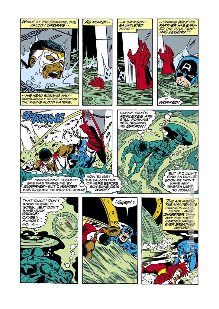 Incredible Hulk #232, pg. 6; pencils, Sal Buscema; Captain America/Falcon