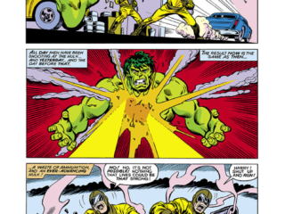 Incredible Hulk #233, pg. 9; pencils, Sal Buscema; inks, Chic Stone Incredible Hulk #233, pg. 9; pencils, Sal Buscema; inks, Chic Stone