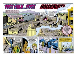 Incredible Hulk #238, pgs. 2-3; layouts, Sal Buscema; pencils and inks, Jack Abel; Post Hulk...Post Holocaust, Bruce Banner, The Corporation, Senator Hawk