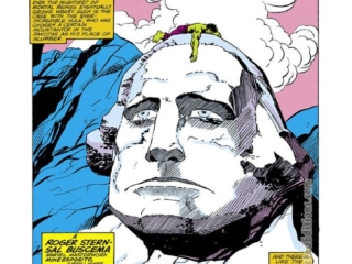 Incredible Hulk #239, pg. 1; layouts, Sal Buscema; pencils and inks, Joe Sinnott; All that Glitters; Roger Stern splash page, President George Washington, Mt. Rushmore, South Dakota, Mount Rushmore