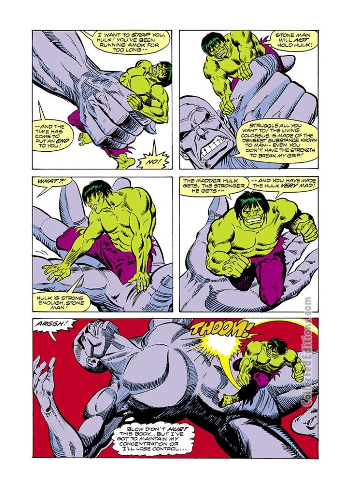 Incredible Hulk #244, pg. 10; pencils, Carmine Infantino; inks, Mike Esposito; It the Living Colossus