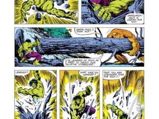 Incredible Hulk Annual #8, pg. 26; layouts, Sal Buscema; pencils and inks, Alfredo Alcala; Sasquatch, Alpha Flight