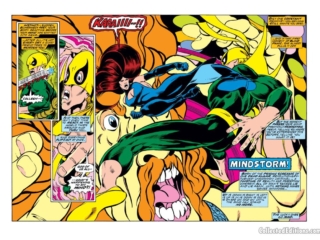 Iron Fist #6, pgs. 10-11; pencils, John Byrne; inks, Frank Chiaramonte; Daughters of the dragon, Mindstorm, David Angar
