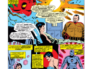 Iron Man #68, pg. 4; pencils, George Tuska; origin of Tony Stary/Iron Man/Vietnam/Yinsen