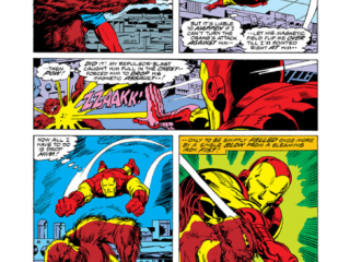 Iron Man #83, pg. 12; pencils, Herb Trimpe; inks, Marie Severin Iron Man #83, pg. 12; pencils, Herb Trimpe; inks, Marie Severin