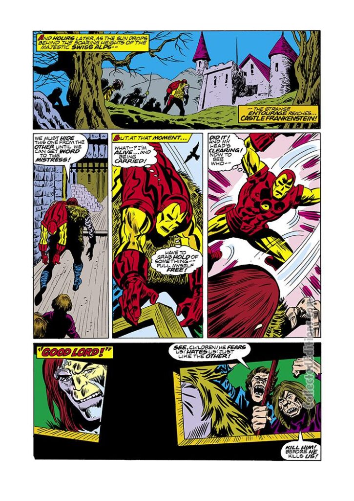 Iron Man #101, pg. 11; pencils, George Tuska; Frankenstein's Monster, Castle Frankenstein