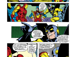 Iron Man #108, pg. 4; pencils, Carmine Infantino; inks, Bob Wiacek; Yellowjacket, Jack of Hearts