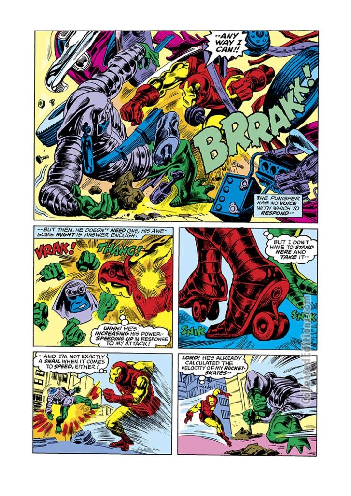 Iron Man #112, pg. 12; pencils, Keith Pollard; inks, Alfredo Alcala; The Punisher/Galactus