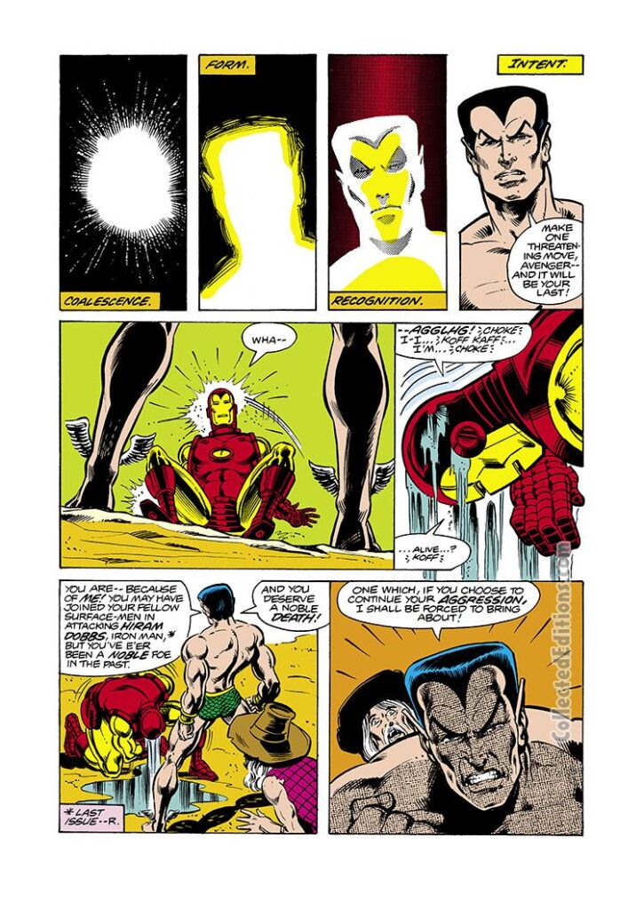 Iron Man #121, pg. 5; layouts, John Romita Jr.; pencils and inks, Bob Layton; Namor the Sub-Mariner