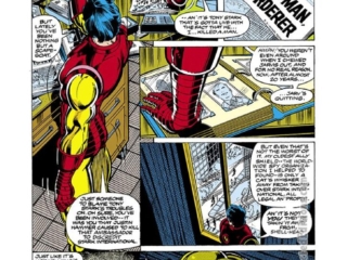 Iron Man #128, pg. 2; layouts, John Romita Jr.; pencils and inks, Bob Layton; Tony Stark, Demon in a Bottle, alcoholism