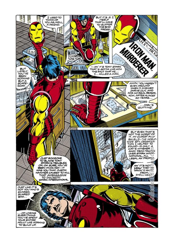 Iron Man #128, pg. 2; layouts, John Romita Jr.; pencils and inks, Bob Layton; Tony Stark, Demon in a Bottle, alcoholism