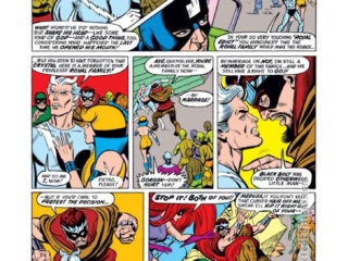 Inhumans #7, pg. 5; pencils, Gil Kane; inks, Don Perlin; Quicksilver, Karnak, Medusa, Gorgon, Crystal