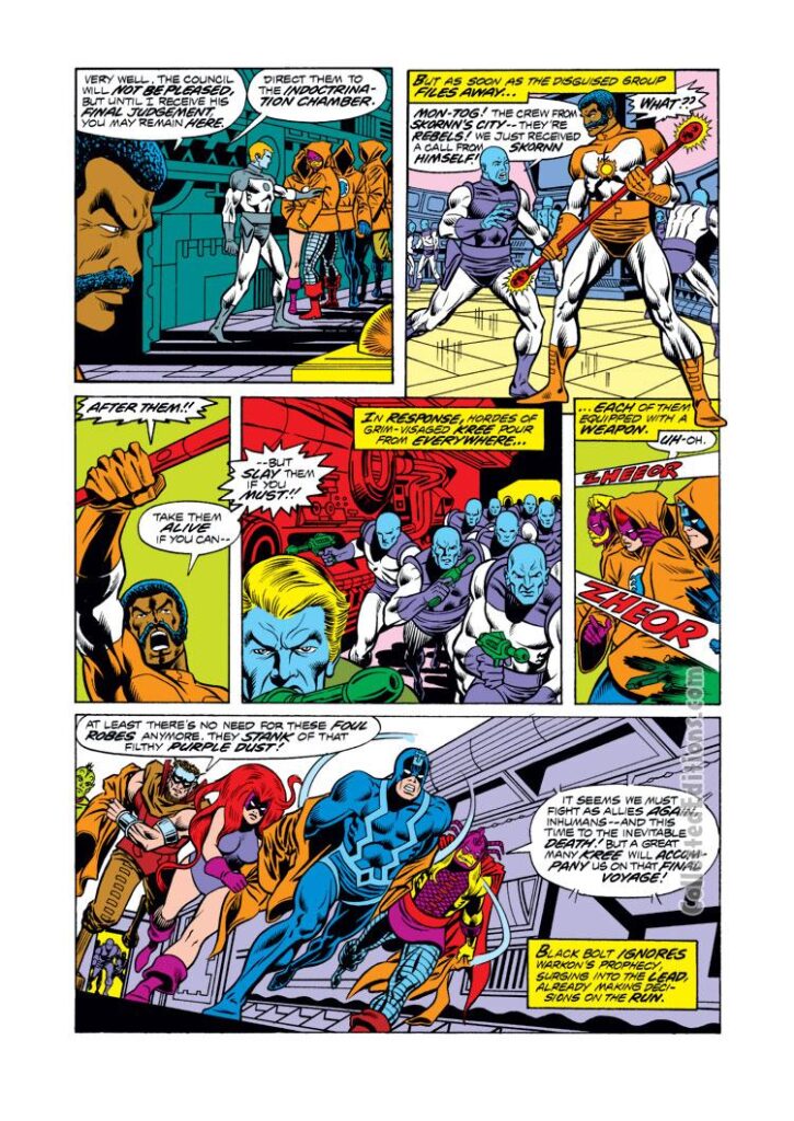 Inhumans #10, pg. 8; pencils and inks, Keith Pollard; Mon-Tog, Skornn, Black Bolt