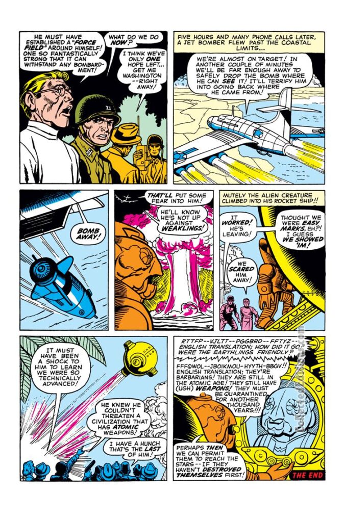Journey Into Mystery #51. "Alien on Earth!", pg. 4. Marvel Atlas Era monsters
