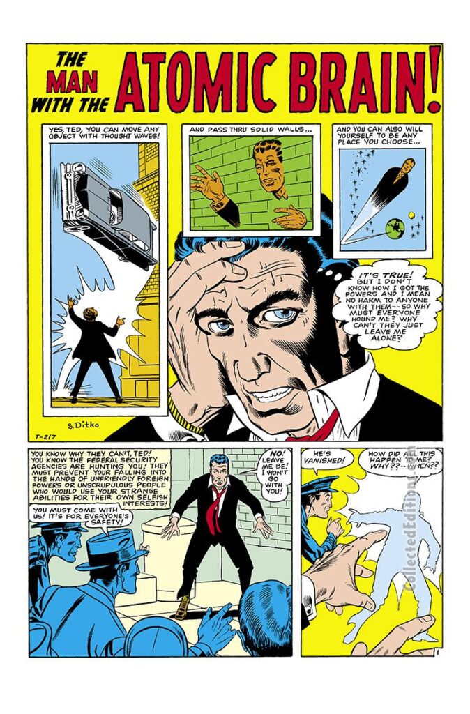 Journey Into Mystery #52, pg. 7; &quot;The Man With the Atomic Brain!&quot;; Stan Lee/Steve Ditko/Larry Lieber, Twlight Zone