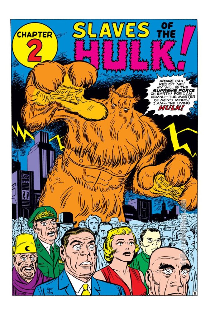 Journey Into Mystery #62. "I Was a Slave of the Living Hulk!", pg. 8. Marvel's first Hulk Atlas Era Jack Kirby Stan Lee