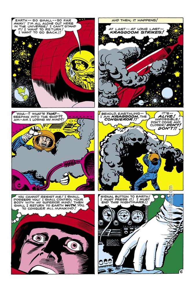 Journey Into Mystery #78. "Kragoom! The Creature Who Caught an Astronaut!", pg. 6. Stan Lee Jack Kirby sci-fi