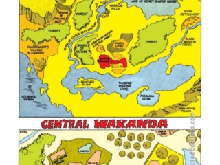 Jungle Action #6, pg. 14; pencils, Rich Buckler; inks, Klaus Janson; Map of the Land of Wakanda