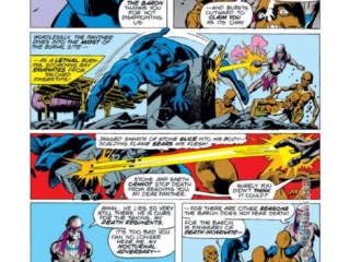 Jungle Action #9, pg. 10; pencils, Gil Kane; inks, Klaus Janson; The Baron, King Cadaver, Black Panther