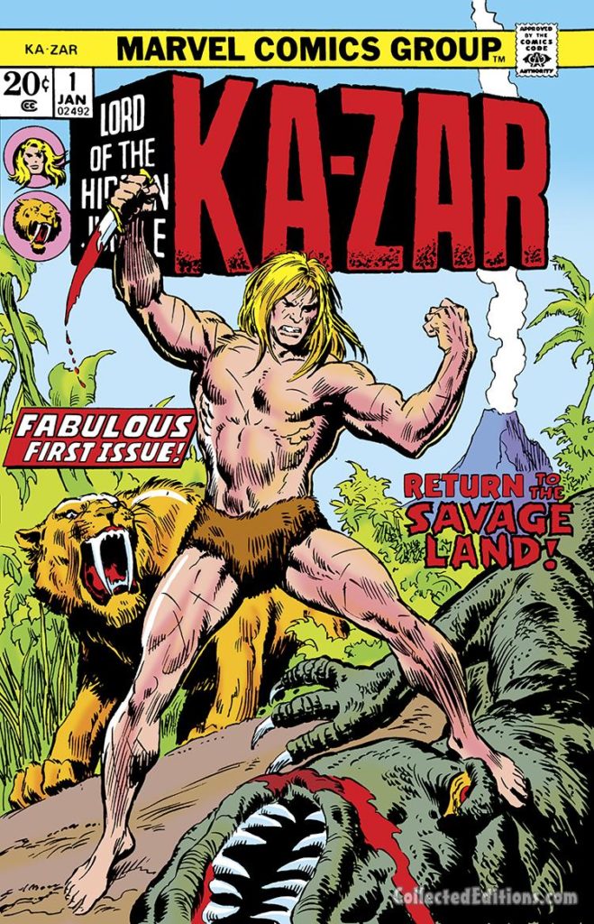 Ka-Zar #1 cover; pencils and inks, John Buscema