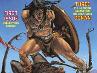 Kull and the Barbarians #1 cover; painted art, Michael Whelan; First Issue, Collectors Item, Robert E. Howard, Creator of Conan the Barbarian, black and white magazine, Marvel