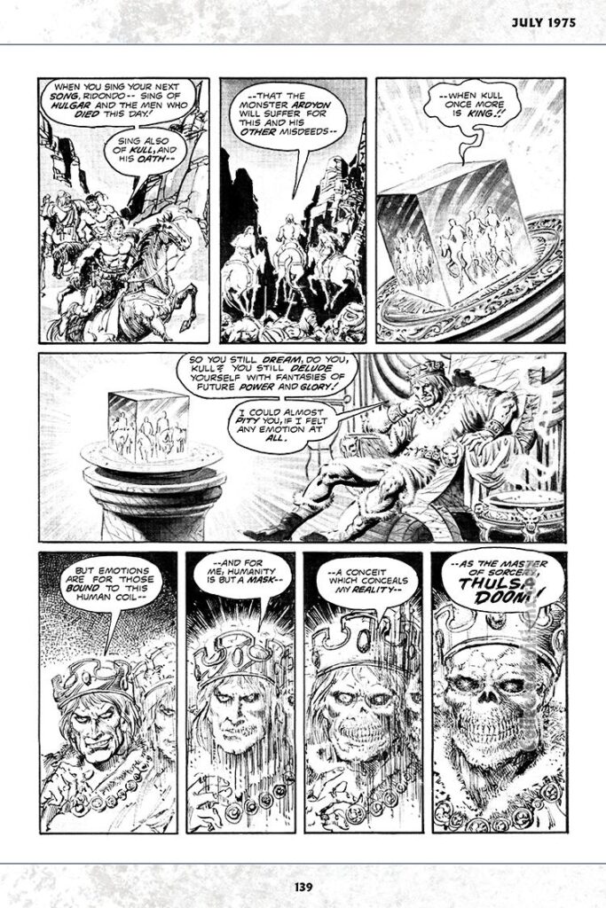 Kull and the Barbarians #2; “Teeth of the Dragon”, pg. 8; pencils and inks, Jess Jodloman, Thulsa Doom
