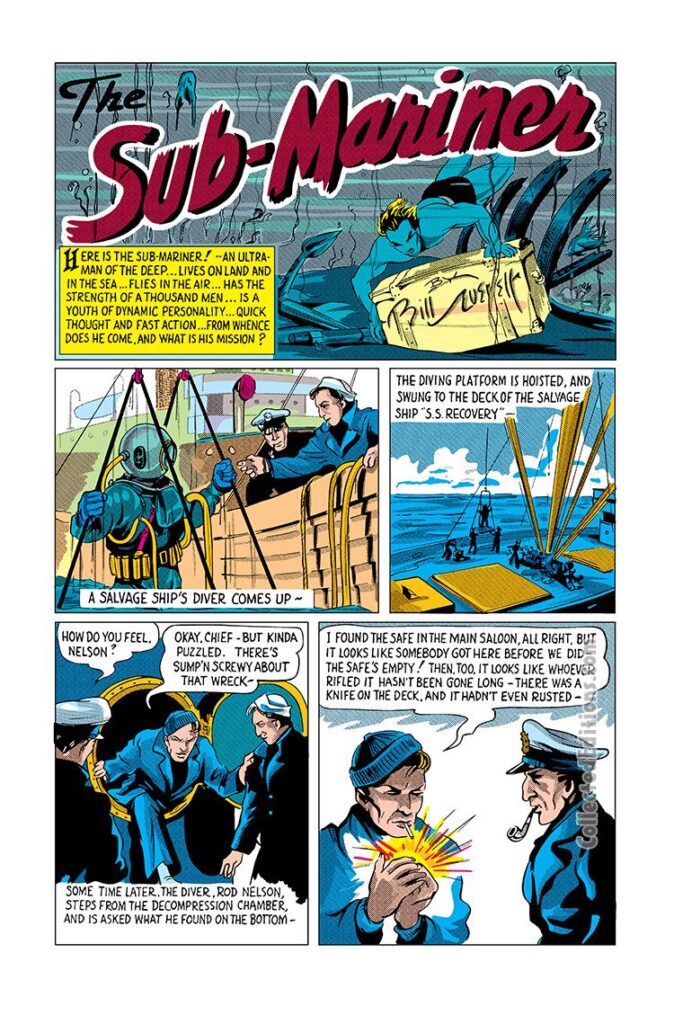 Marvel Comics #1, pg. 25; &quot;The Sub-Mariner&quot;; First appearance of Namor, Bill Everett, Golden Age Timely Marvel