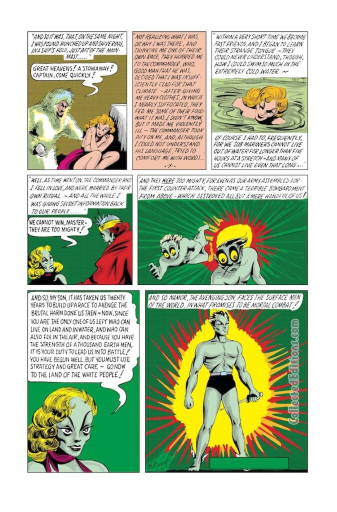 Marvel Comics #1, pg. 32; pencils and inks, Bill Everett; Namor/Sub-Mariner/Marvel anti-hero/Atlantis/mother and father