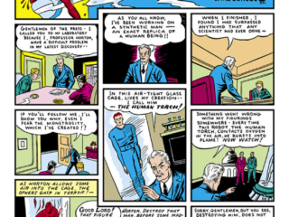 Marvel Comics #1, pg. 1; "The Human Torch"; Carl Burgos, Jim Hammond, Human Torch, original android, origin, Phineas Horton, first Timely comic