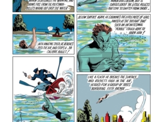 Marvel Mystery Comics #2, pg. 29; pencils and inks, Bill Everett; Golden Age Sub-Mariner/Namor attacks surface world/New York police