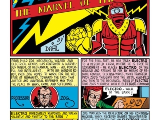 Marvel Mystery Comics #4, pg. 41; pencils and inks, Steve Dahlman; Electro, the Marvel of the Age, Professor Zog