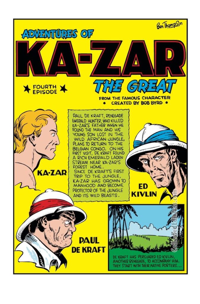 Marvel Mystery Comics #5, pg. 55; pencils and inks, Ben Thompson; Ka-Zar/Paul De Kraft/Ed Kivlin/Timely jungle comics