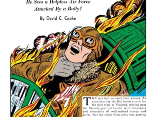 Marvel Mystery Comics #7, pg. 39; pencils and inks, Frank Thomas; Blasting Bombers WWII text story, David C. Cookie