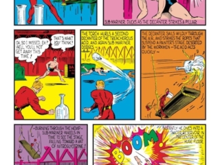 Marvel Mystery Comics #9, pg. 19; pencils and inks, Carl Burgos, Bill Everett; Human Torch vs. Sub-Mariner