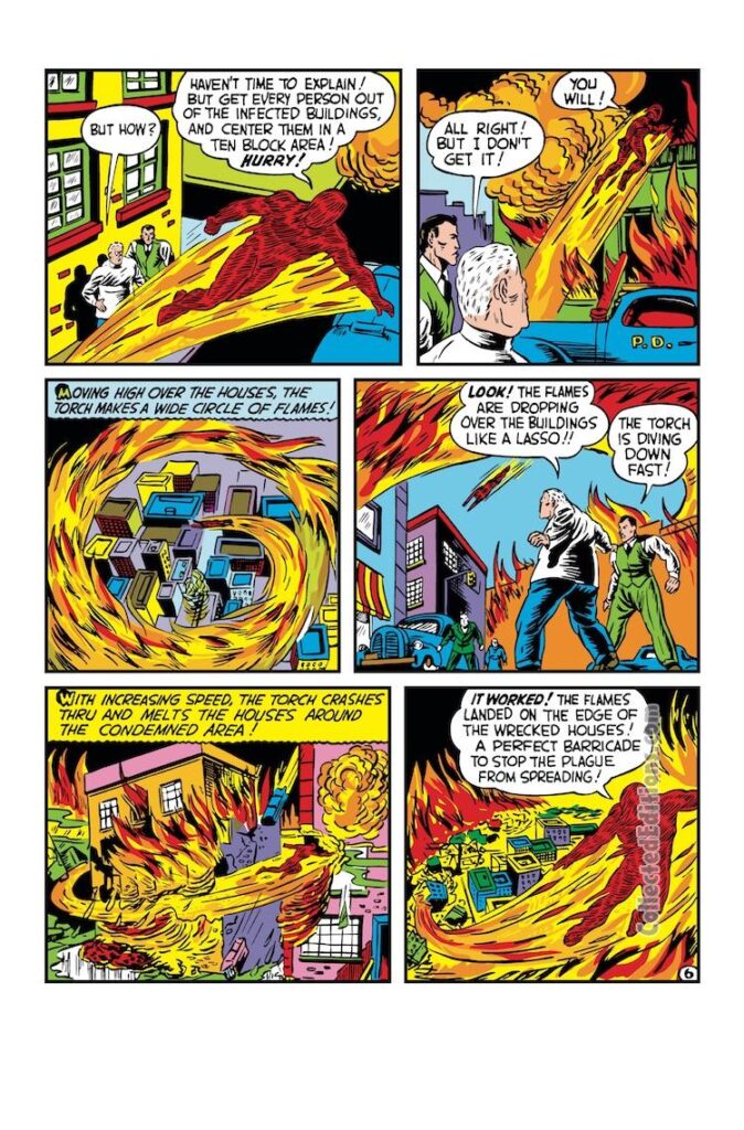 Marvel Mystery Comics #11, pg. 6; pencils and inks, Carl Burgos; Golden Age Human Torch