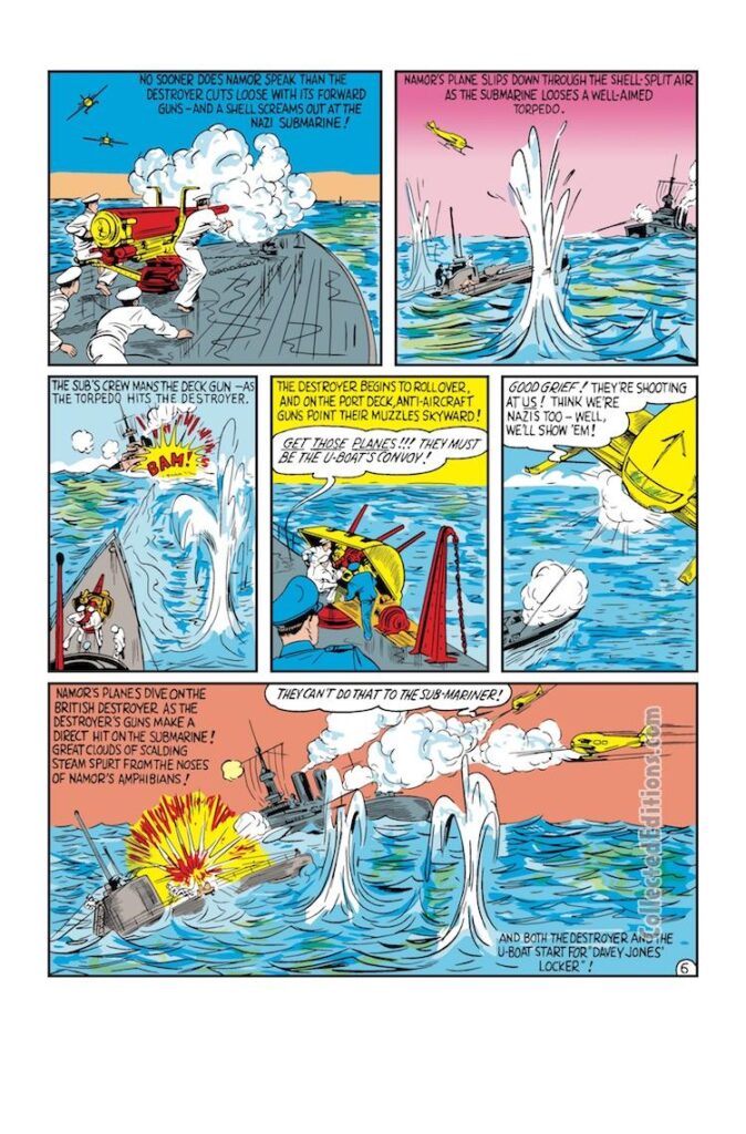Marvel Mystery Comics #12, pg. 18; pencils and inks, Bill Everett; Sub-Mariner/U-boats Nazis