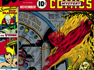 Marvel Mystery Comics #13 cover; Alex Schomburg; Human Torch/Golden Age Timely/United States Gold Vault
