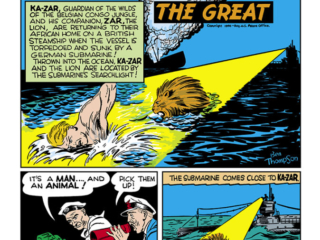 Marvel Mystery Comics #15, pg. 55; art by Ben Thompson; Ka-Zar the Great