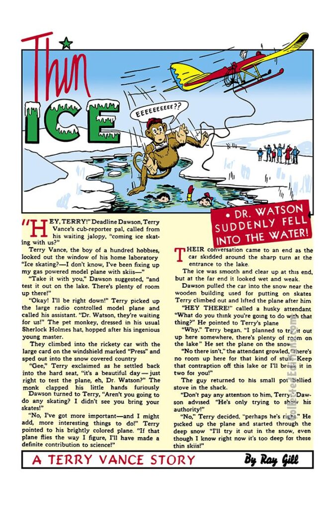 Marvel Mystery Comics #17, pg. 34; Thin Ice text story/Terry Vance/Ray Gill