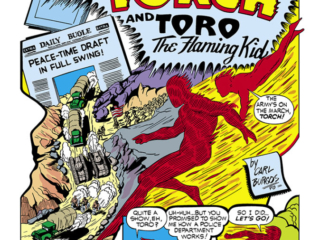 Marvel Mystery Comics #18, pg. 1; art by Carl Burgos; Human Torch/Toro the Flaming Kid/Golden Age/Timely