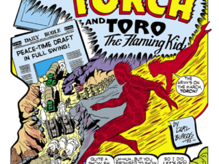 Marvel Mystery Comics #18, pg. 1; "The Human Torch and Toro the Flaming Kid", Carl Burgos, teenage sidekick, World War II
