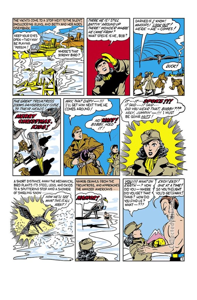 Marvel Mystery Comics #19, pg. 23; art by Bill Everett; Sub-Mariner/Namor/Betty Dean